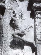 unknow artist Durga and the demon.  Mahisasaramardini-cave Mahabalipuram Germany oil painting artist